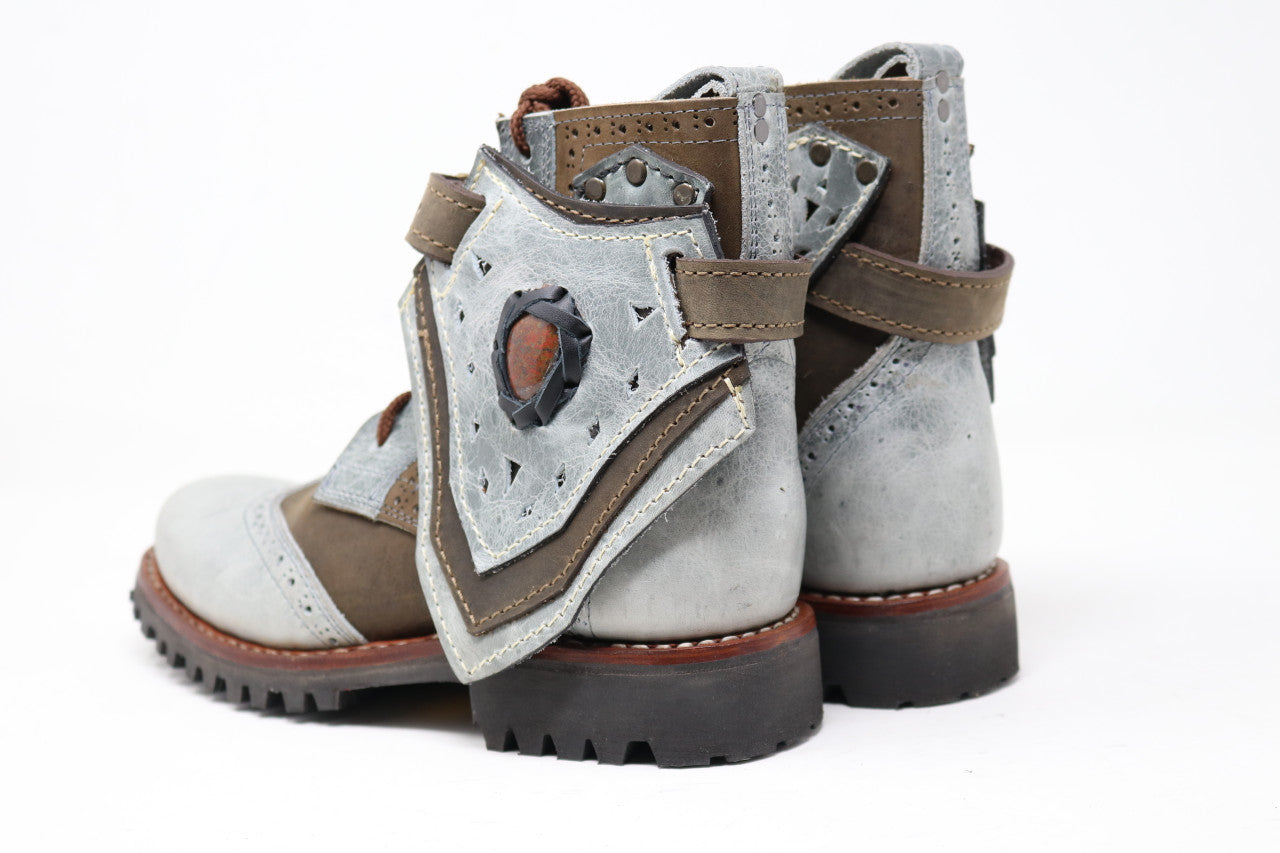 Gunslinger Boots | Green & Gray | Made to Order