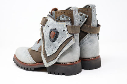 Gunslinger Boots | Green & Gray | Made to Order