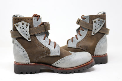 Gunslinger Boots | Green & Gray | Made to Order