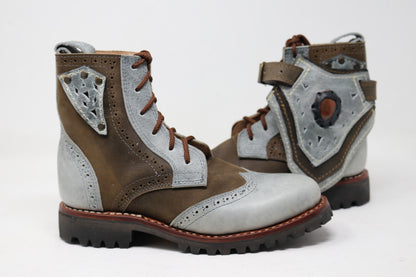 Gunslinger Boots | Green & Gray | Made to Order