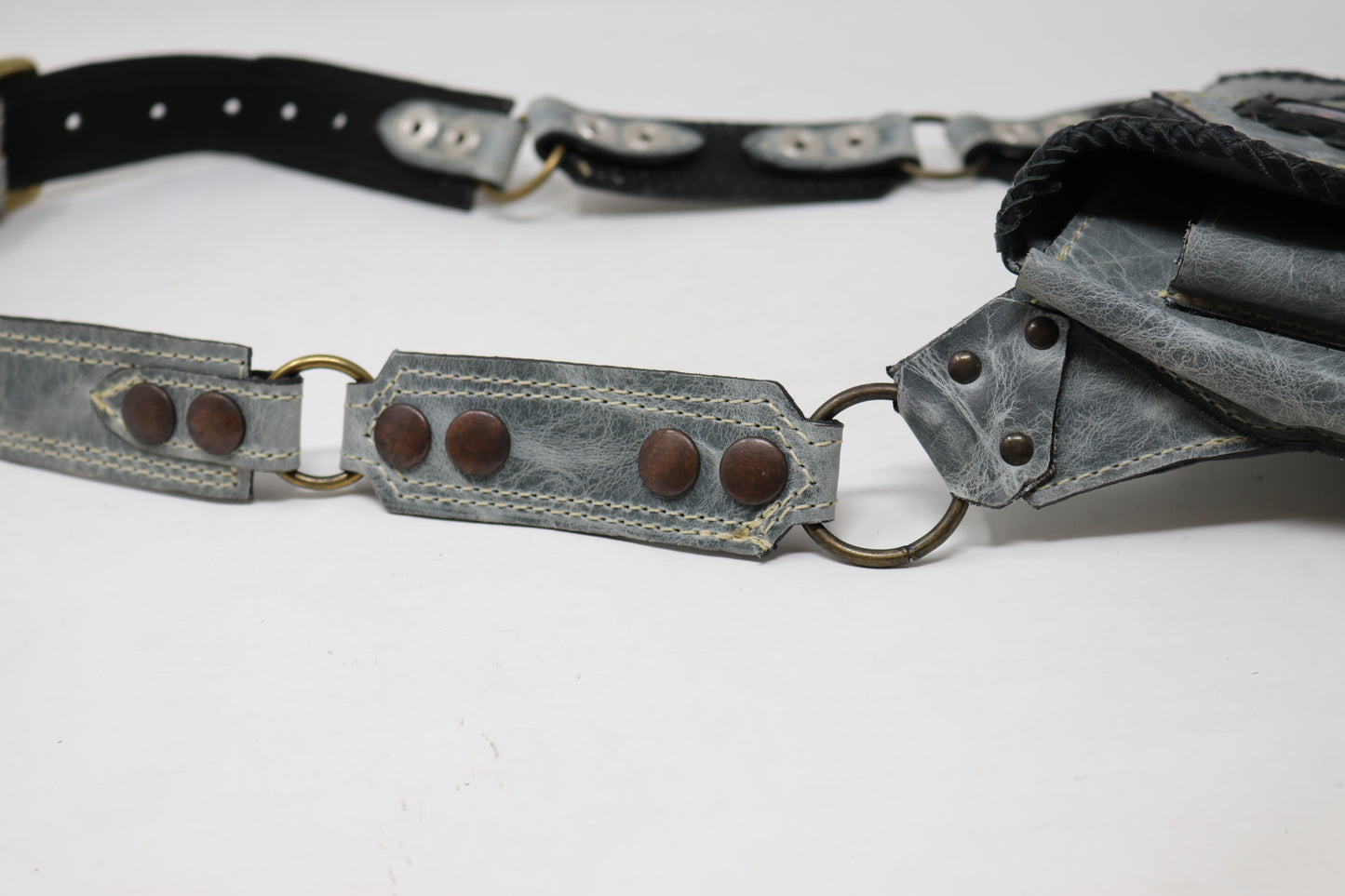 El Coyote Hip Belt | Black Leather | Chrysocolla