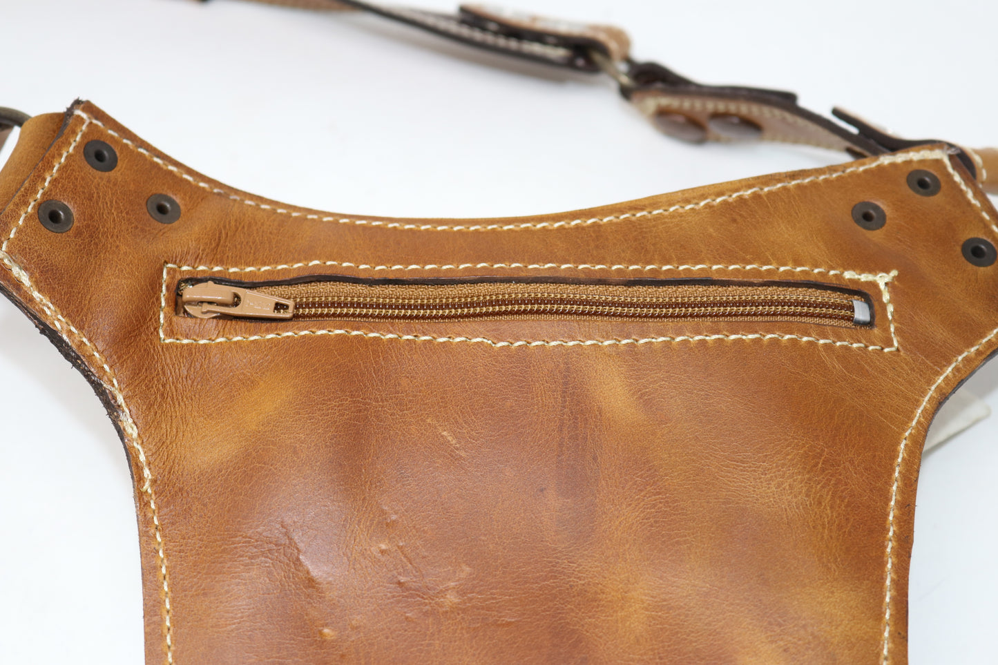 El Comandante Hip Belt | Beige Leather | Labradorite