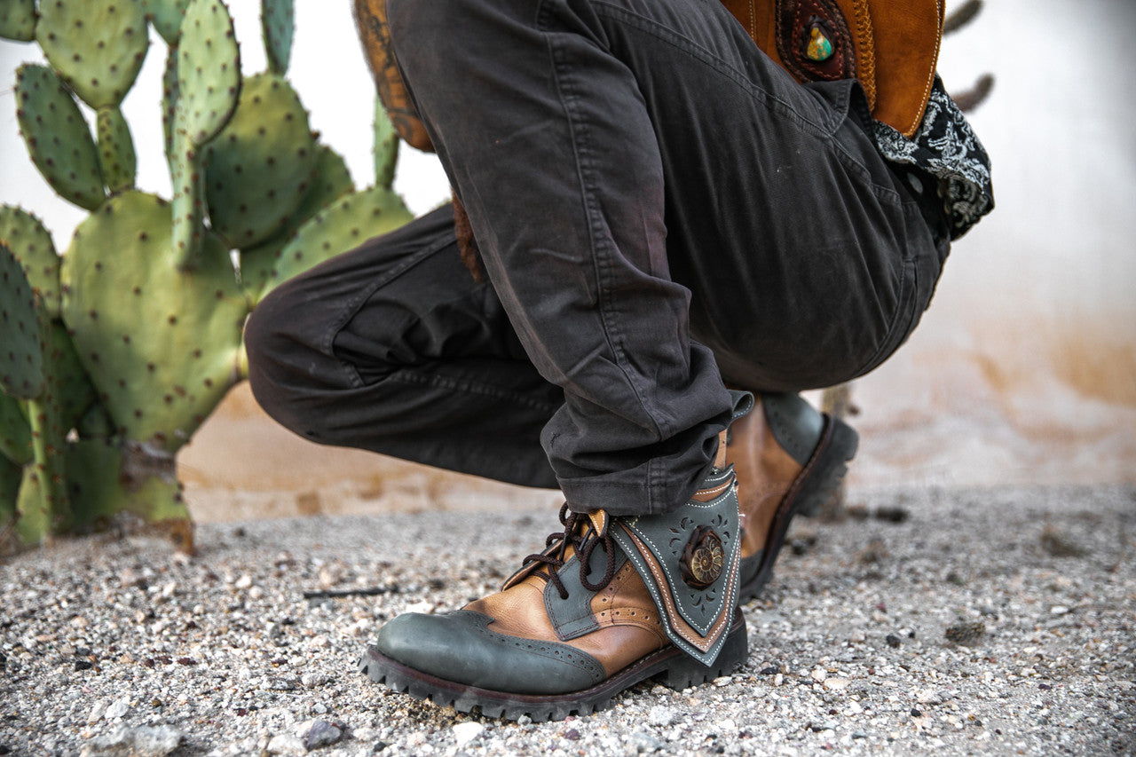 Gunslinger Boots | Gray & Beige Brown | Made to Order