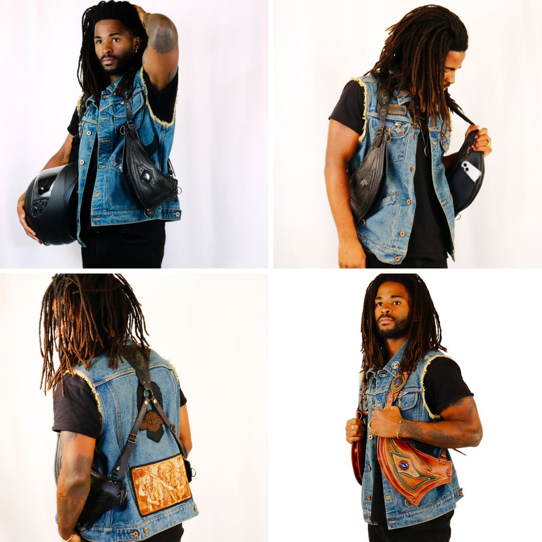 El Oriente Holster | Brown Leather | Larimar Stone