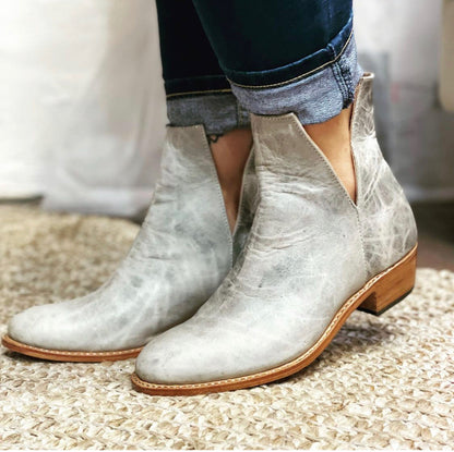 French V-Cut Boots | Gray | Made to Order