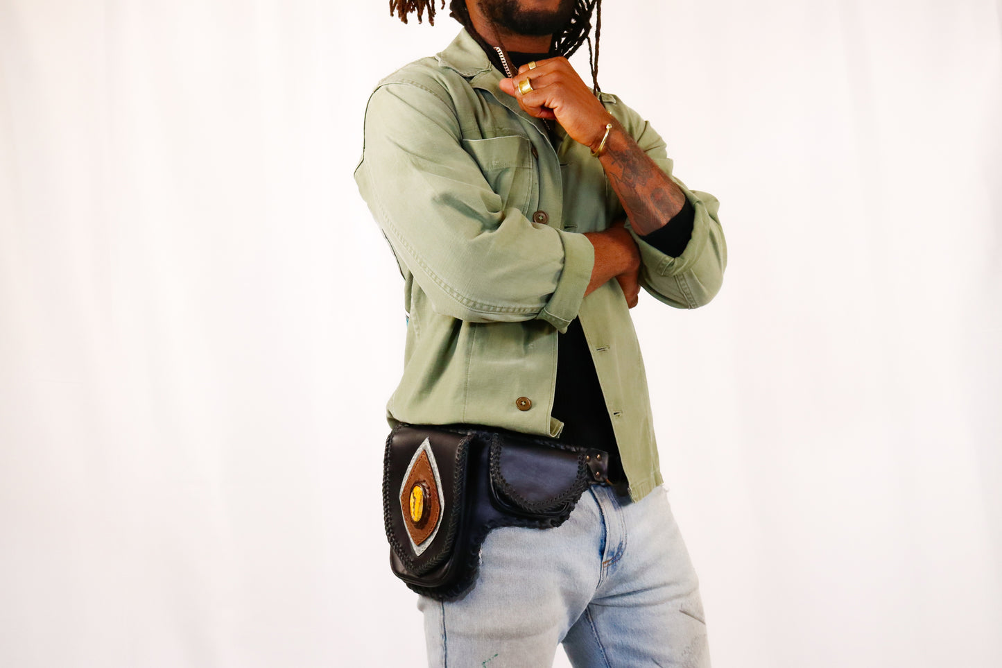 Bolivar Hip Belt | Black Leather | Lapis