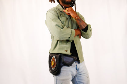 Bolivar Hip Belt | Black Leather | Lapis