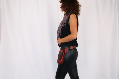 El Comandante Hip Belt | Black Leather | Charoite