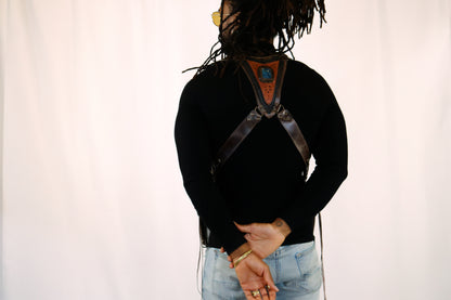 El Viajero Holster | Red Leather | Labradorite | With Fringe