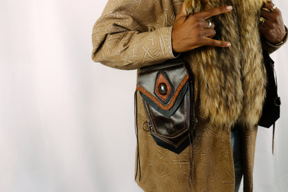 El Viajero Holster | Yellow Leather | Labradorite | With Fringe