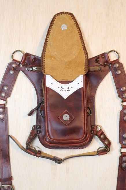 Aventurera Utility Belt | Brown Leather | Turquoise Stone