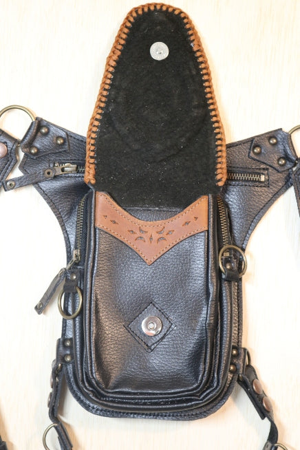 Aventurera Utility Belt | Black Leather | Malachite Stone