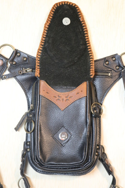 Aventurera Utility Belt | Black Leather | Malachite Stone
