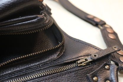 Aventurera Utility Belt | Black Leather | Malachite Stone