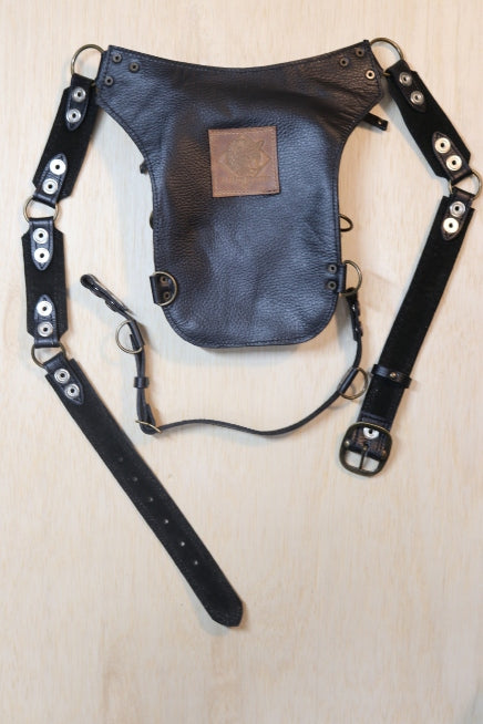 Aventurera Utility Belt | Black Leather | Malachite Stone