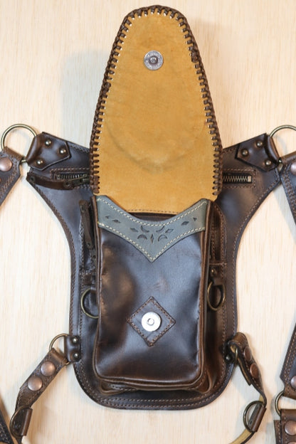 Aventurera Utility Belt | Brown Leather | Charoite Stone