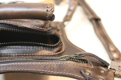 Aventurera Utility Belt | Brown Leather | Charoite Stone