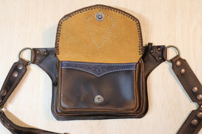 Sato Cross Body | Brown Leather | Moonstone Stone