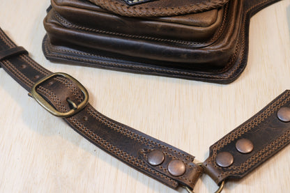 Sato Cross Body | Brown Leather | Moonstone Stone