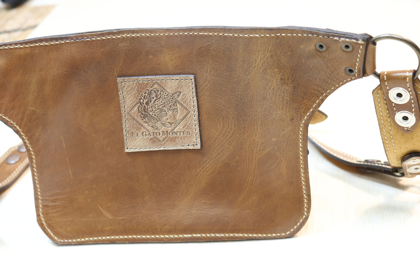Sato Cross Body | Brown Leather | Labordorite Stone