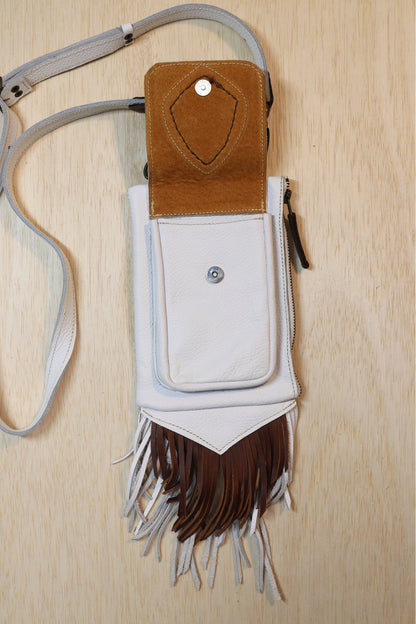 Boreal Bag | White Leather | Turquoise Stone