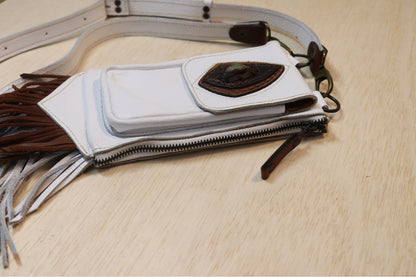 Boreal Bag | White Leather | Turquoise Stone
