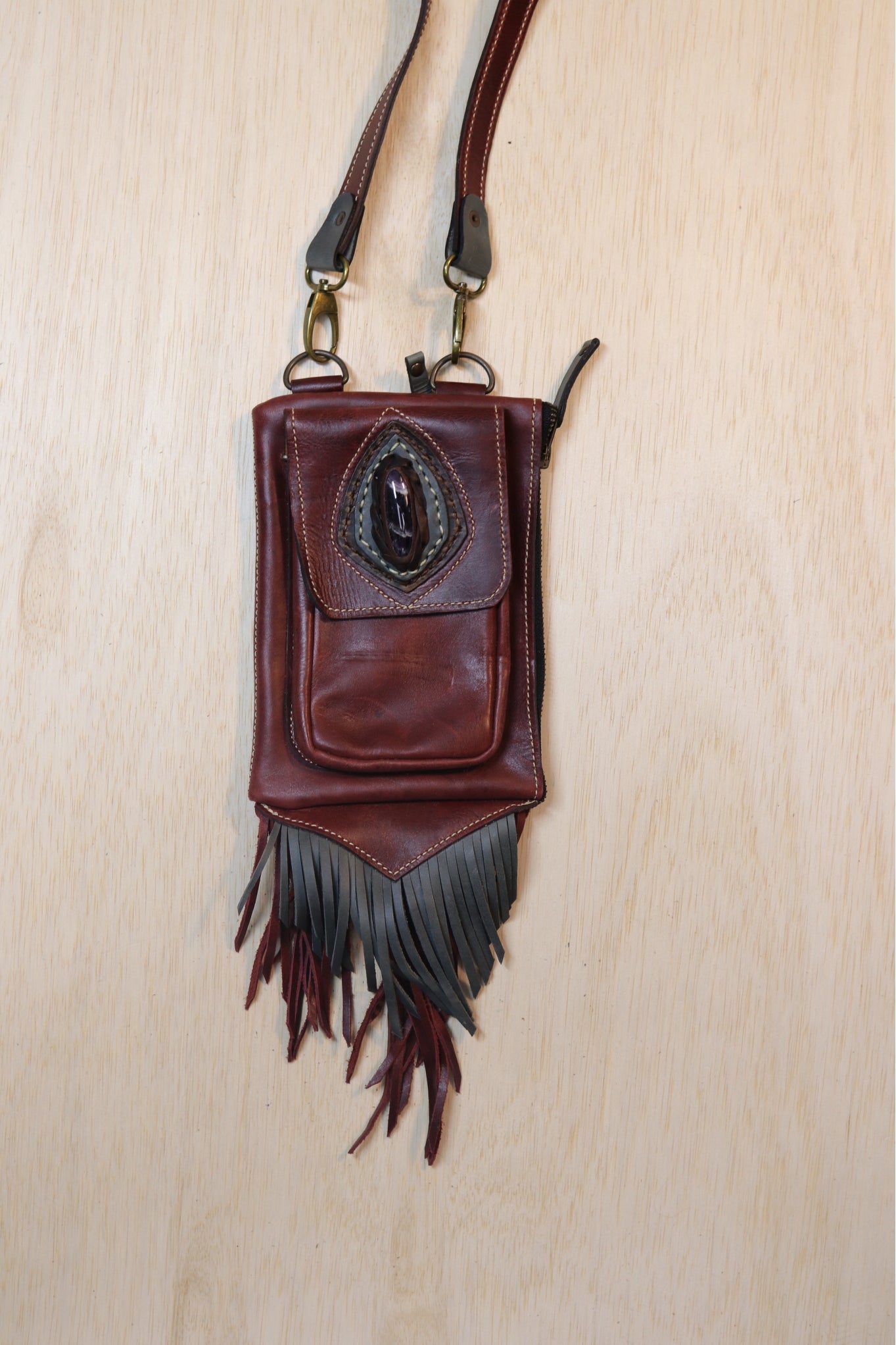 Boreal Bag | Red Leather | Amethyst