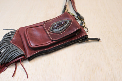 Boreal Bag | Red Leather | Amethyst