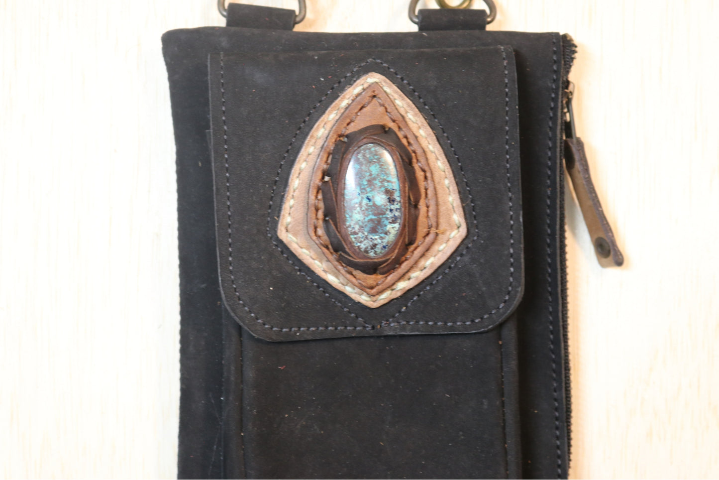 Boreal Bag | Black Leather | Chrysocolla