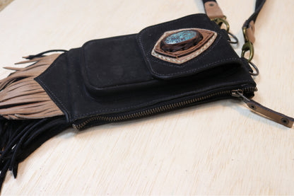 Boreal Bag | Black Leather | Chrysocolla