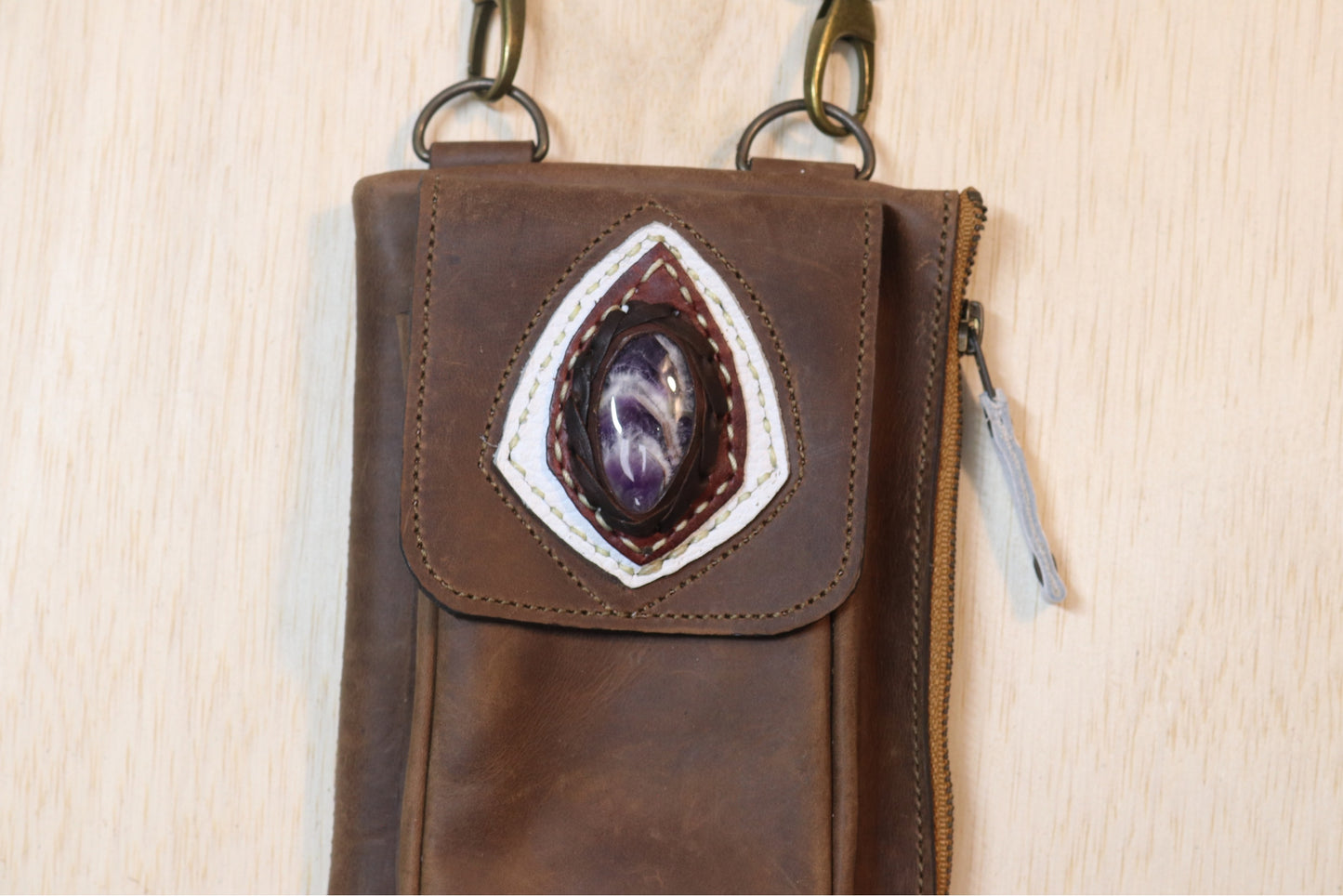 Boreal Bag | Brown Leather | Amethyst