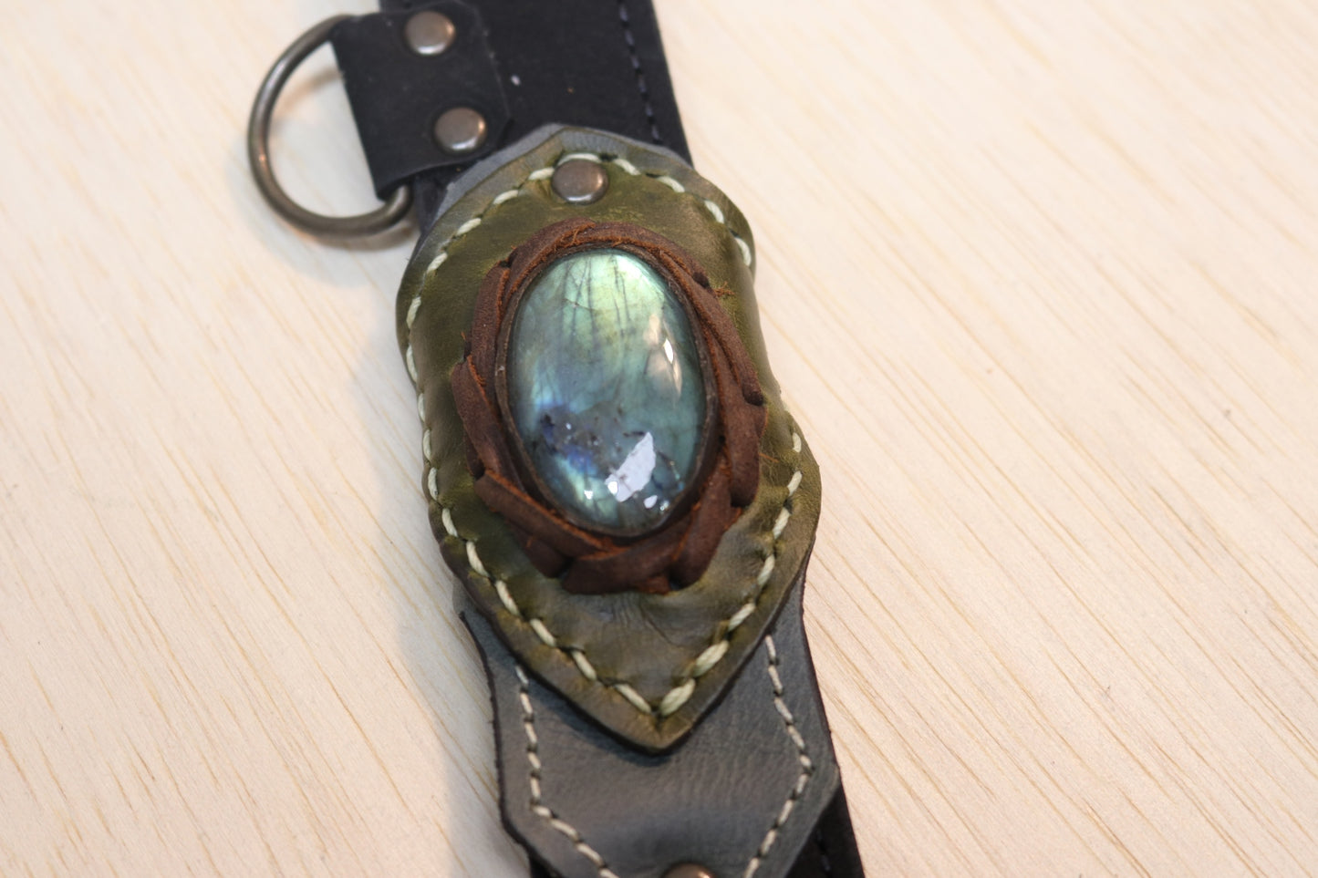 El Sureno Holster | Black Suede Leather | Labradorite