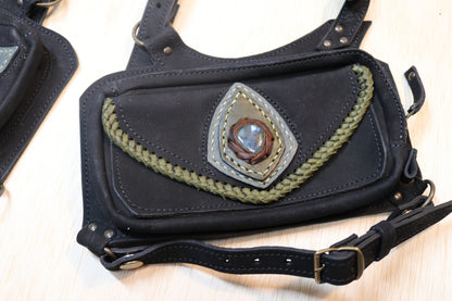El Sureno Holster | Black Suede Leather | Labradorite