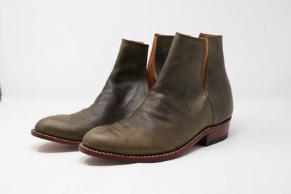 French V-Cut Boots | Green | Made to Order