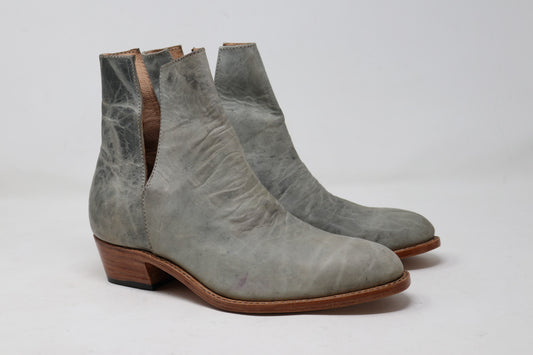 French V-Cut Boots | Gray | Made to Order