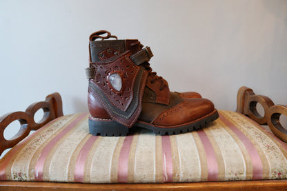 Gunslinger Boots | Green & Brown | Made to Order