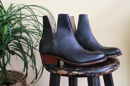 French V-Cut Boots | Black | Made to Order