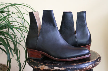 French V-Cut Boots | Black | Made to Order