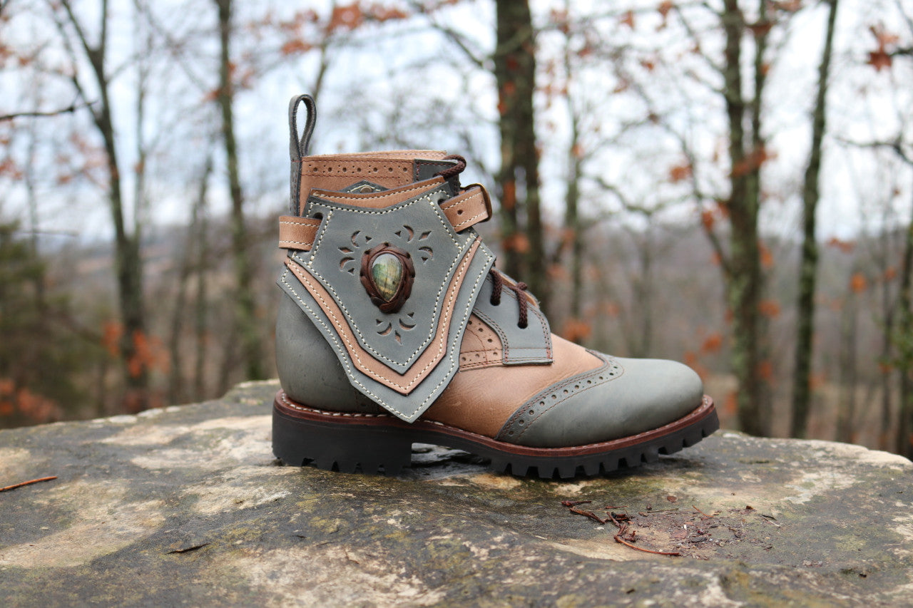 Gunslinger Boots | Gray & Beige Brown | Made to Order