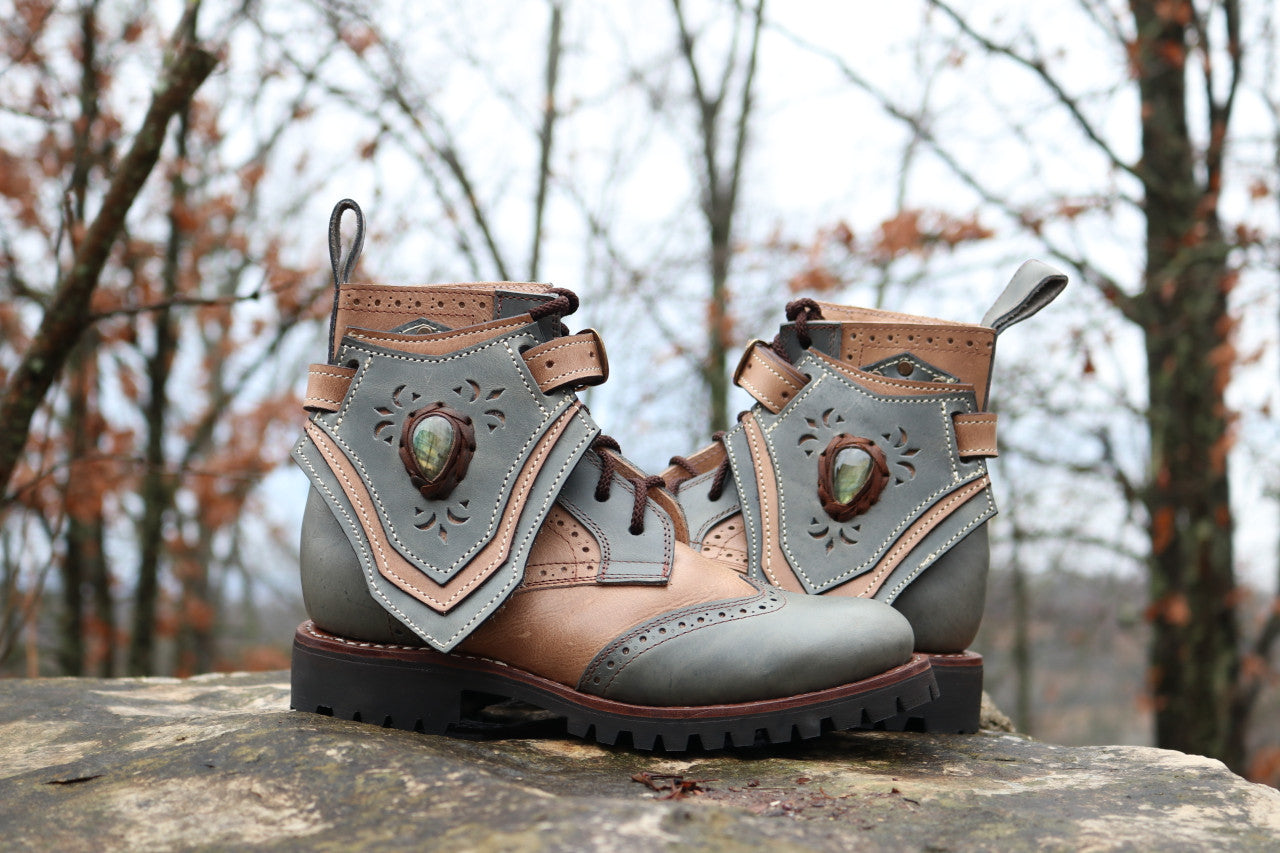 Gunslinger Boots | Gray & Beige Brown | Made to Order