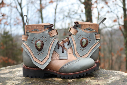 Gunslinger Boots | Gray & Beige Brown | Made to Order