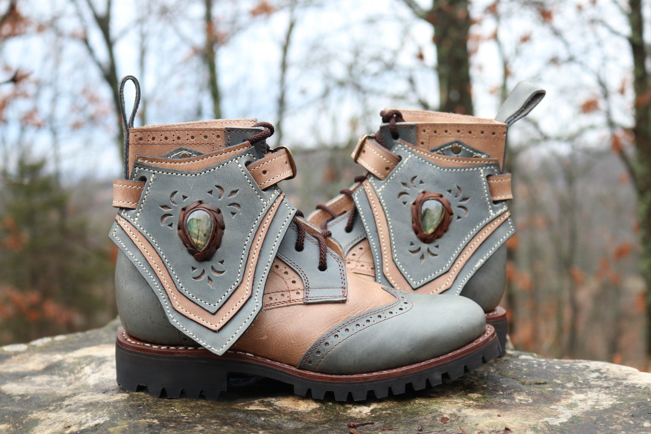 Gunslinger Boots | Gray & Beige | Made to Order
