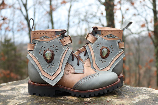 Gunslinger Boots | Gray & Beige | Made to Order