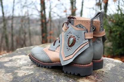 Gunslinger Boots | Gray & Beige Brown | Made to Order