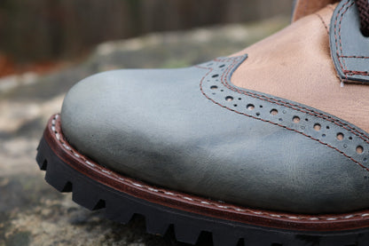 Gunslinger Boots | Gray & Beige Brown | Made to Order