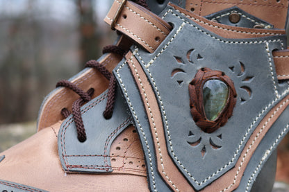 Gunslinger Boots | Gray & Beige Brown | Made to Order