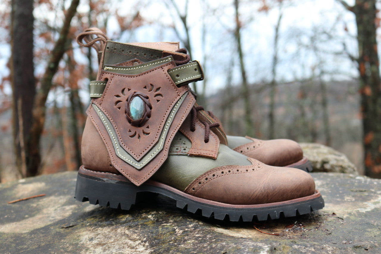 Gunslinger Boots | Brown & Green Brown | Made to Order