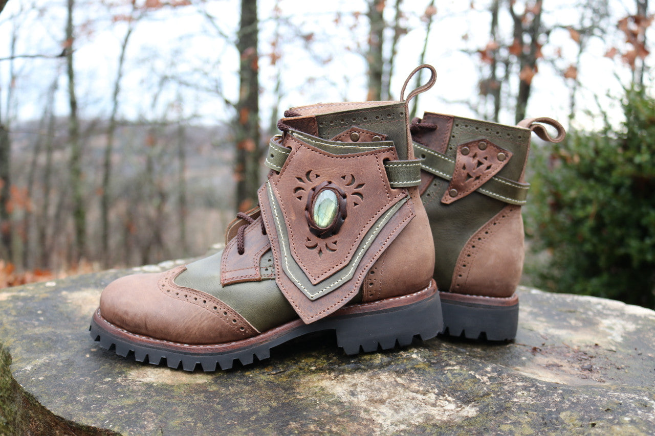 Gunslinger Boots | Brown & Green Brown | Made to Order