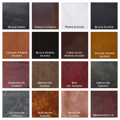 Leather colour samples