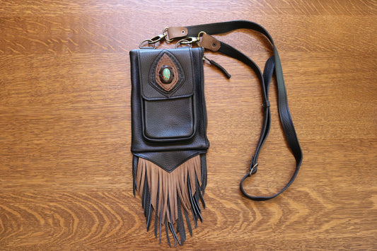 Boreal Bag | Black Leather | Chrysocolla